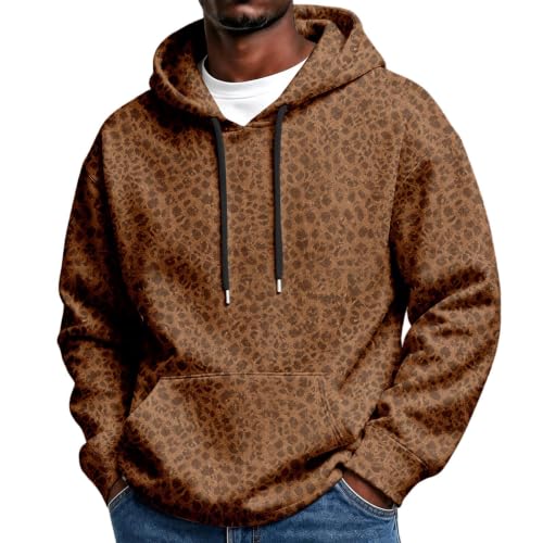 Fleece Hoodie Men Oversized Leopard Print Hoodie Big and Tall Y2k Hoodies - image 4