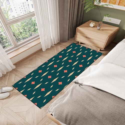 Alfombra de pasillo de 40x170 cm moderna rectangular con patrón decorativo de madera 4
