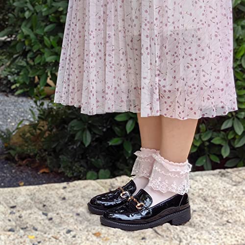 Women Lace Socks with Ruffle, Cute Girl Frilly Edge Princess Socks For Ballet Dress & Lolita or Cosplay L-S-73