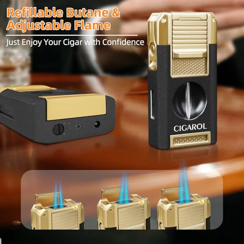 Encendedor de Mecha para Cigarro 5 en 1 Dorado miniatura 4