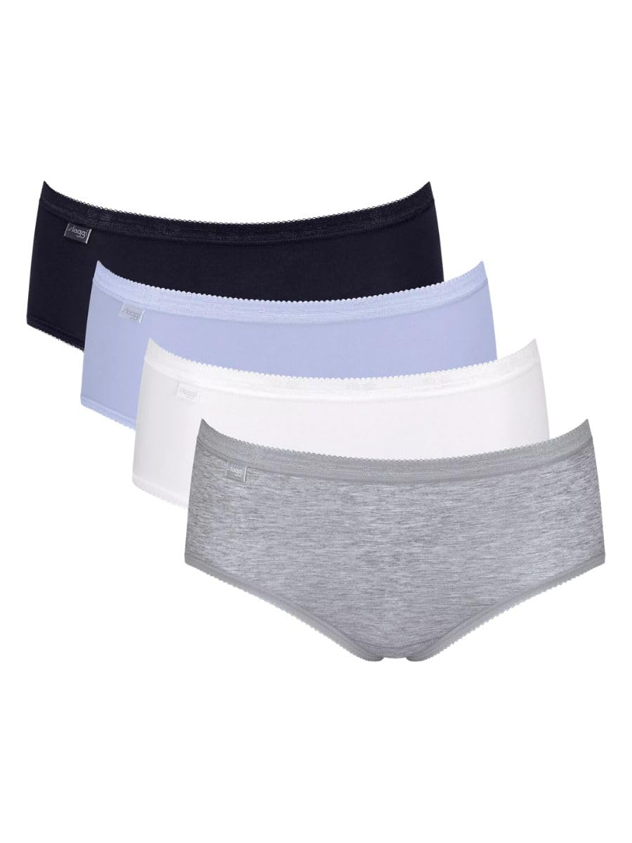 Sloggi Basic+ Midi Briefs (3 Pack) Black/Blue/White/Grey White L - 14