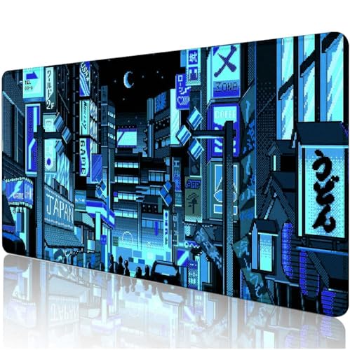 Image of Large Extended Long 700 x 300 mm Mouse Pad for Keyboard & Mouse | Water Resistant Anti Slip Surface Ideal for Office Home and Gaming Setup (Japan City -14)