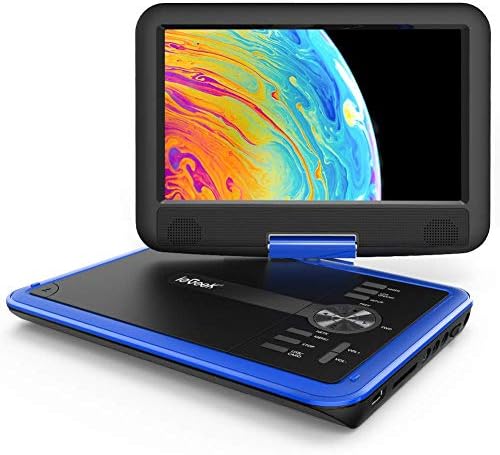 ieGeek 11.5" Portable DVD Player with SD Card/USB Port, 5 Hour Rechargeable Battery, 9.5" Eye-Protective Screen, Support AV-in/ Out, Region Free, Blue
