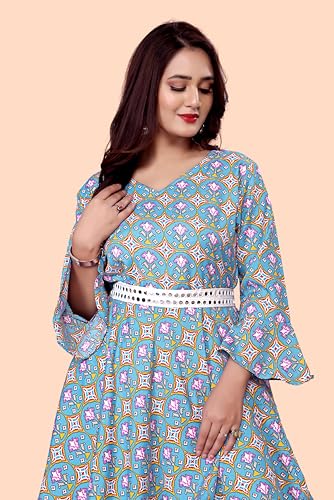 Image of Floral Print Cotton Kurta and Dhoti Set for Women Designer