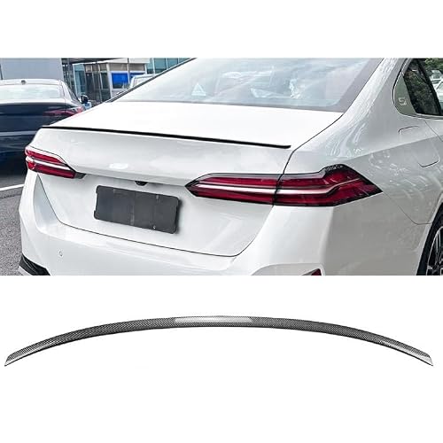 WENINETIES Car Spoiler Rear for BMW 5 Series i5 G60 525i 530i 2024-2025, Sedan Rear Trunk Boot Lip Wing Spoiler, Rear Wing Spoiler Trim Cover,Carbon Fiber Look