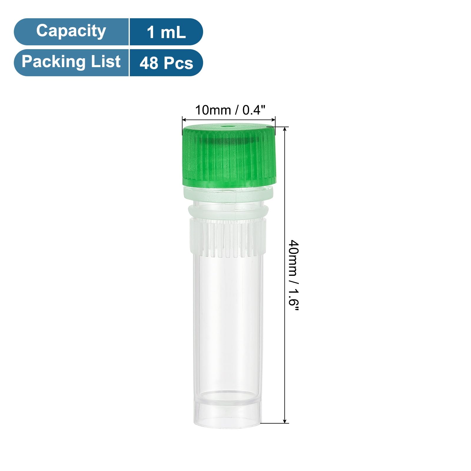 PATIKIL 1mL Contenitore per Vetrini Criogenici in Plastica, 48