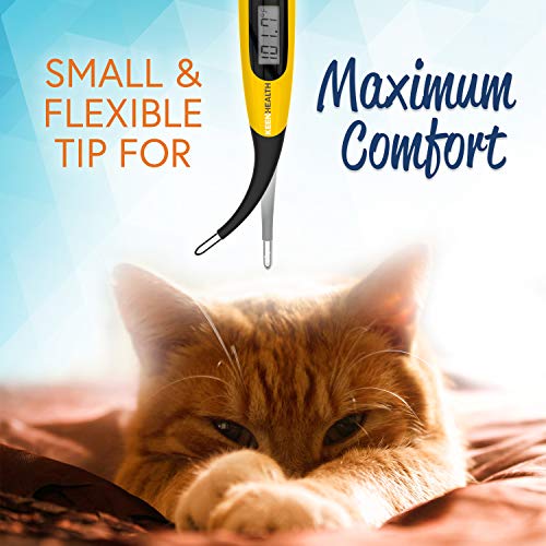 Keenhealth Digital Pet Thermometer for Rectal Use - Dogs, Cats, and Other Small Pets - Dog Thermometer - Fast and Accurate - Waterproof for Hygienic Cleaning - Cat Thermometer Pet Thermometer