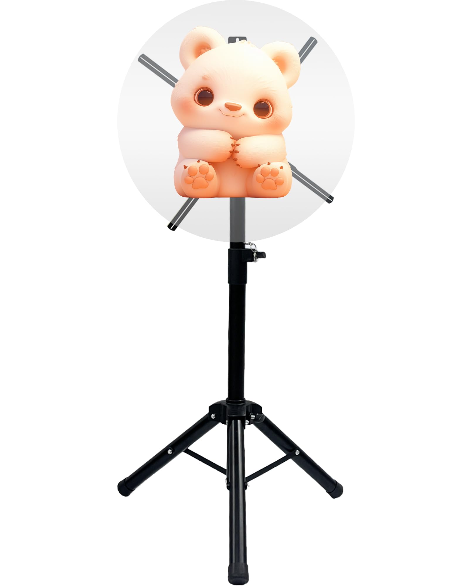 3D Hologram Fan Stand with Multi-Function Base, Fan Foldable Tripod Stand, Height 15.5 to 39 Inch for A Variety of Hologram Fans (Excluding Fan)