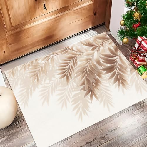 Felpudo de 50 x 80 cm GDJSMIN lavable y antideslizante beige 4
