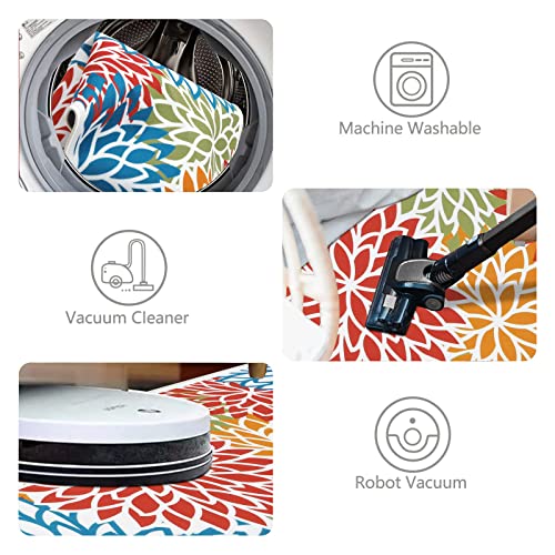 Hebe Medallion Floral Area Rug Runner 2'X6' Non Slip Washable Runner Rugs For Laundry Kitchen Floor Hallways Entryway Indoor Accent Distressed Throw Rugs Floor Carpet Laundry Room Rug Mat #TOP5