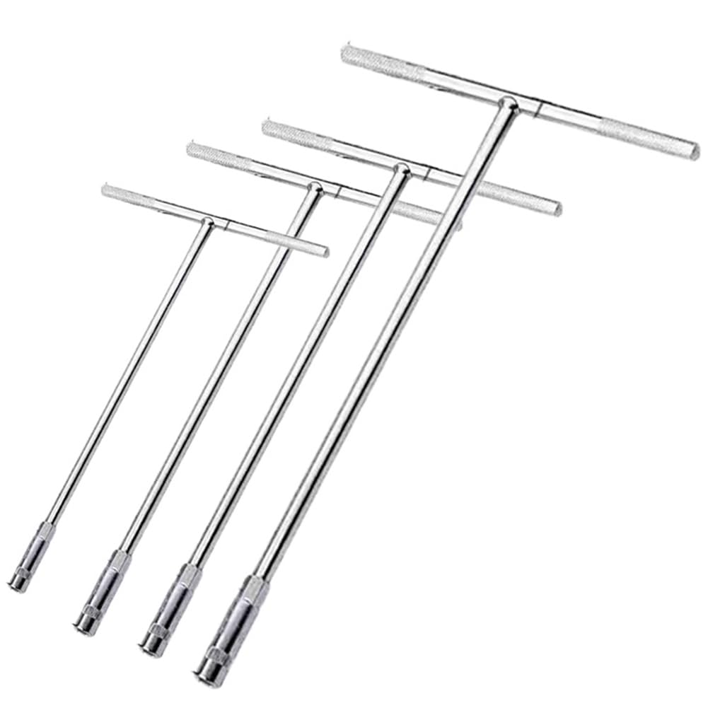 UDSKNV[KSL Multi-Purpose Combination T-Shaped Socket Wrench 4-Piece Set in Chrome Steel for Automotive and Home Maintenance Applications