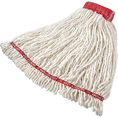 Image of Rubbermaid Commercial Products Swinger Loop Mop, Shrinkless, Large, 5-inch Headband, White (FGC25306WH00)
