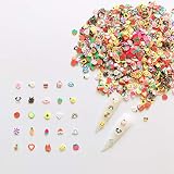 NAIL ANGEL 3200pcs Polymer Clay Slices Different Fruit Cake Cloud Cartoon Panda Shapes Mix in a Bag