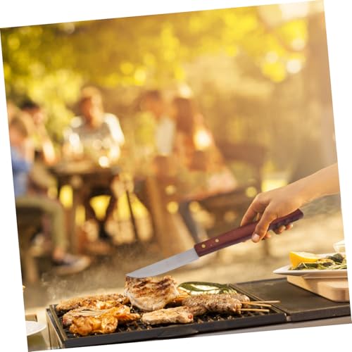 Kit de 8 piezas para barbacoa con mango de madera y acero inoxidable miniatura 5