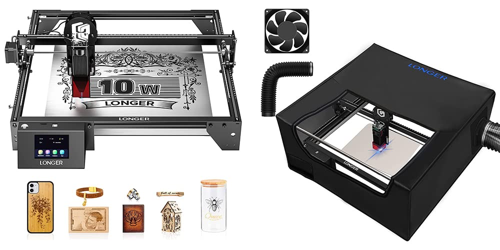 LongerRAY5 10W Laser Engraver and Cutter+Laser Engraver Enclosure with Vent