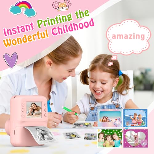 Kids Camera Instant Print, Toys for 3-10 Year Old Girl Gifts 1080P Video & 32GB SD 2.4'' Screen Instant Print Camera for Kids Gifts for 3 4 5 6 7 8 9 10 Year Old Girls Birthday Presents Xmas - Image 4