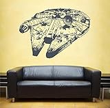 Millennium Falcon Wall Decal Spacecraft Star Wars Living Room Bedroom Ik2283 -  STICKERSFORLIFE