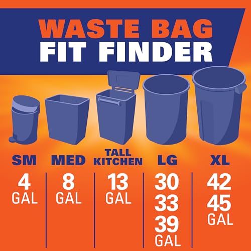 Hefty Ultra Strong Multipurpose Large Trash Bags, Black, White Pine Breeze Scent, 30 Gallon, 25 Count - image 8