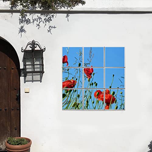 Céramique décorative coquelicots tableau mural haut gamme