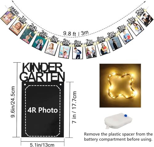 Image of 2026 Graduation Decorations 4x6 Graduation Photo Banner with LED Lights String K-12 Party Photo Display for Class of 2026 Picture Banner for High School Senior Party Supplies K025