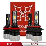 Hikari 9005/HB3 & H11/H8/H9 LED Bulb Combo Kit, 24000LM, High Lumens LED Kit, CANBUS Ready, Halogen...