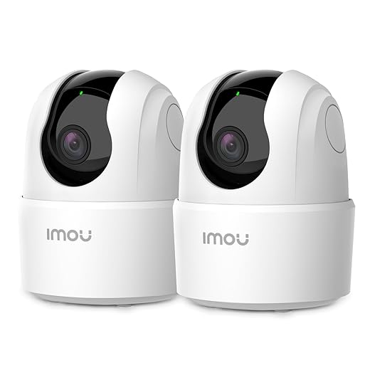 Imou 2K (3MP) Indoor WiFi Surveillance Camera 360° Smart Smartphone with Human Detection AI Tracking Two-Way Audio Siren Compatible Alexa for Baby/Pets (2 Pieces)
