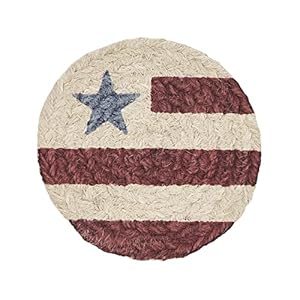 Vhc brands celebration americana jute coaster set of 6  urban country home decor