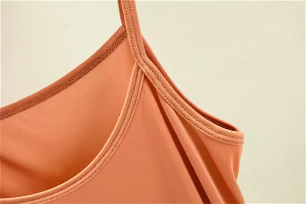 Women Tank Dress Inner Long Loose-Fit Opaque Solid Base Layer Vest Soft Loose Dress Comfy Loungewear Dress