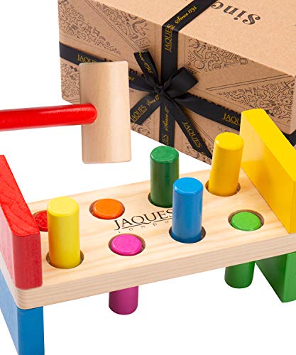 Jaques of London Deluxe Hammering Toy Letu0092s Play Hammer Bench Montessori Wooden Toy u0096 Perfect Toys for 1 2 3 year olds boys and girls Since 1795