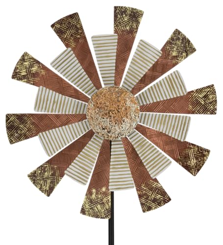 Regal Art & Gift Wind Spinner, Outdoor Metal Kinetic Yard Art with Stake