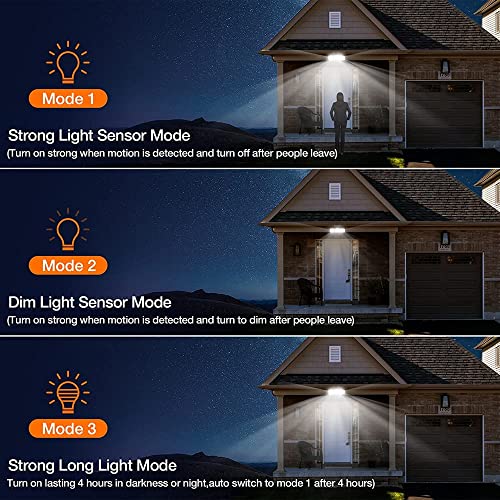 Holofotes movidos a energia solar ao ar livre, 138 LED 2200LM com controle remoto, IP65 à prova d'á
