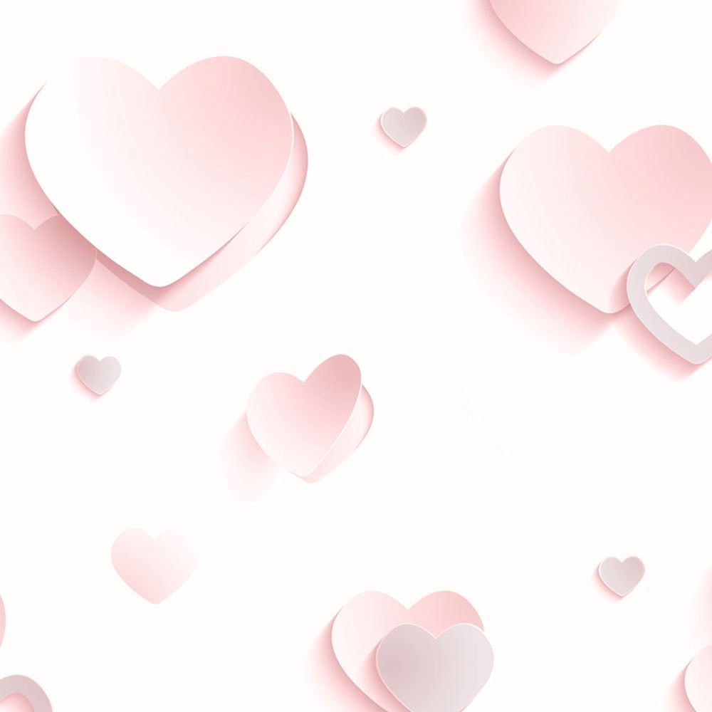 Muriva Pink 3D Hearts Glitter Wallpaper - J92603