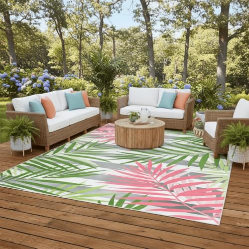 Tapete Decorativo Tropical 6x9 Impermeable Reversible miniatura 4