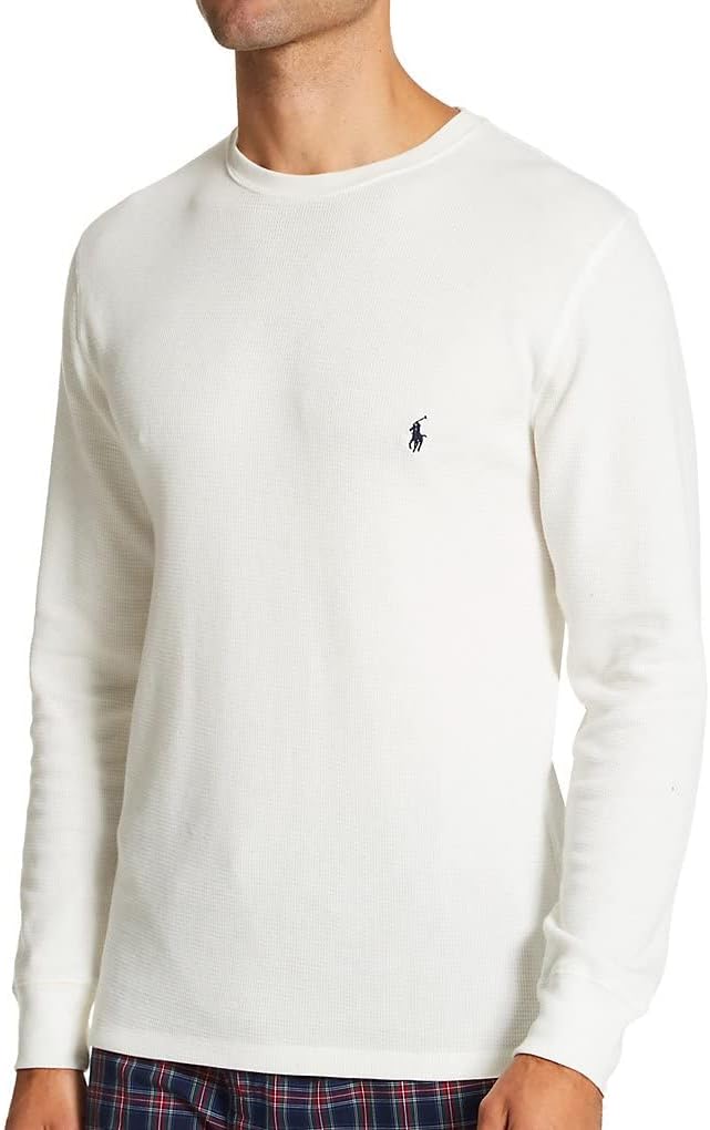 Polo Ralph Lauren Mens Long Sleeve Waffle Knit Crewneck, M, Nevis