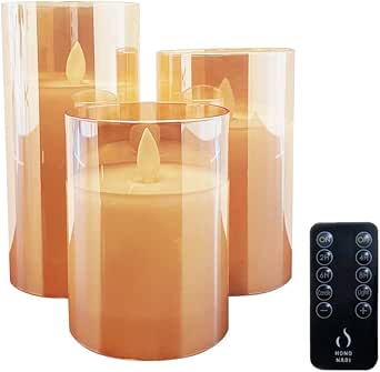 HONONARI LEDキャンドルライト 大中小3点セット 専用リモコン付