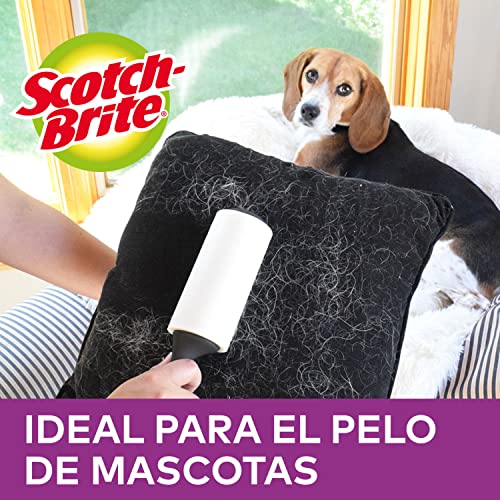 Miniatura 4 de Scotch-Brite Rodillo Quitapelusas Super Adhesivo Para Pelo De Mascotas 4 Recambios, 48 Hojas En Un Rollo 240 Hojas En Total - Extra Pegajoso