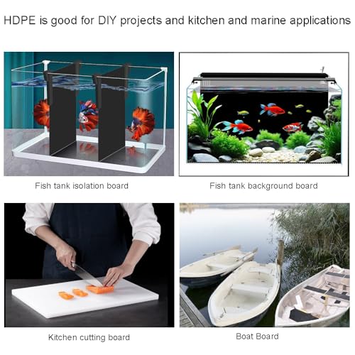 Image of HDPE Sheet 3 /4 inch Thick,High-Density Polyethylene Plastic Sheet 3 /4 inch x 8 inch x 12 inch,HDPE Plastic Sheet for Machining,Home Improvements,DIY Projects (White,1 Pcs)