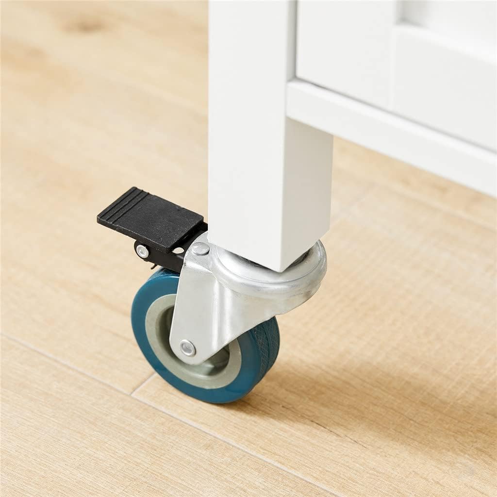 Storage Carts Design Kitchen Trolley with Worktop Kitchen Island Kitchen Cabinet Trolley Sideboard on Wheels White Natural (Color : A, Size : 127 x 94 x 48 cm) (A 127 x 94 x 48 cm)