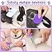 VCZONE 8 Pcs Small Animal Grooming Kit, Rabbit Grooming Kit with Pet Nail Clipper and File, Flea Comb, Pet Shampoo Bath Brush, Pet Shedding Slicker Brush, Bath Massage Glove, Cleaning Comb (Purple)