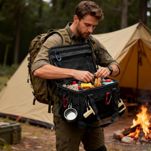Générique Camping Storage Bag, 30L Foldable Organizer, Portable Outdoor Cookware Carry Bag, Heavy-Duty Gear Container with Handles, for Travel, Kitchen Tools, Equipment, and Camping Essentials – Image 4