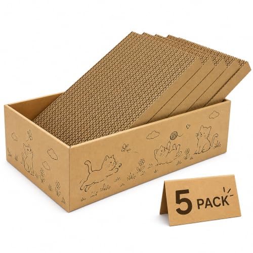 Large Cat Scratcher 5-Pack, Reversible Scratching Pad