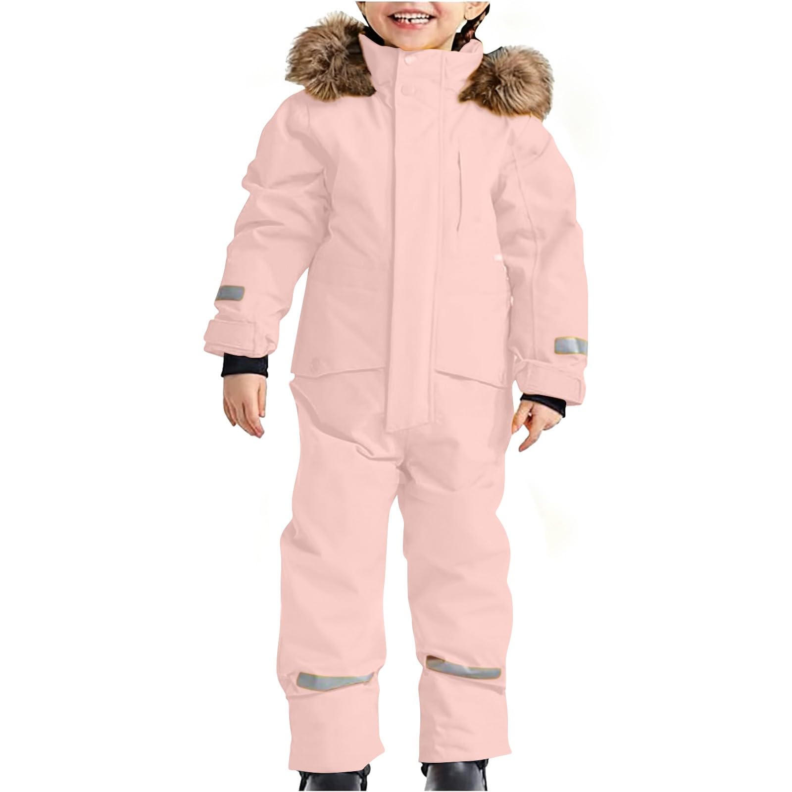 Combinaison de ski thermique pour filles et garçons - Combinaison d'hiver chaude et coupe-vent avec capuche amovible - Combinaison d'extérieur Softshell épaisse