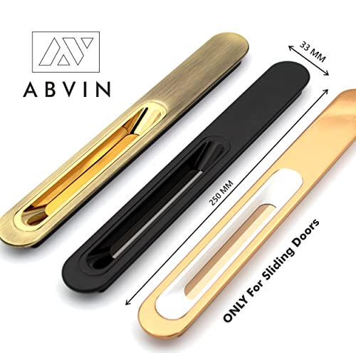 Image of ABVIN0013 Concealed Sliding Door Handle Slide, Handles for Sliding wardrobes Only (1 Pcs) (Gold Antique)