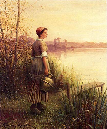 Tableau coucher du soleil doré de Ridgway Knight pour un salon élégant