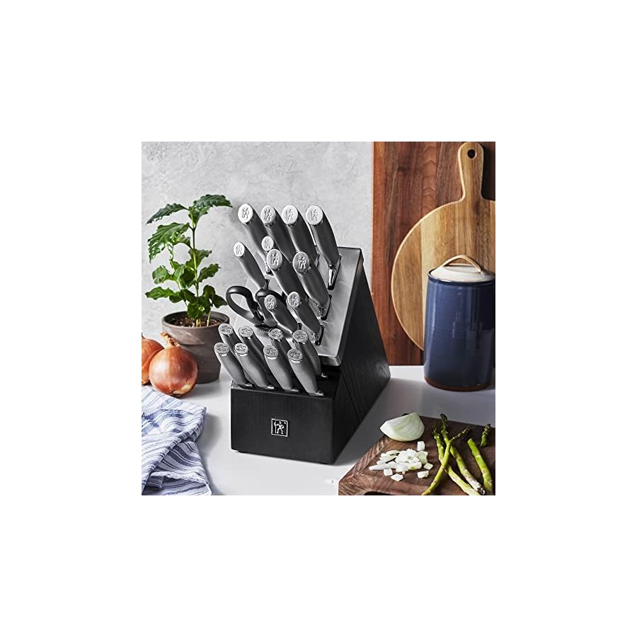 HENCKELS-Modernist-20-pc-Self-Sharpening-Knife-Set-with-Block-Chef-Knife-Paring-Knife-Utility-Knife-Bread-Knife-Steak-Knife-Black-Stainless-Steel HENCKELS Modernist 20-pc Self-Sharpening Knife Set with Block, Chef Knife, Paring Knife, Utility Knife, Bread Knife, Steak Knife, Black, Stainless Steel