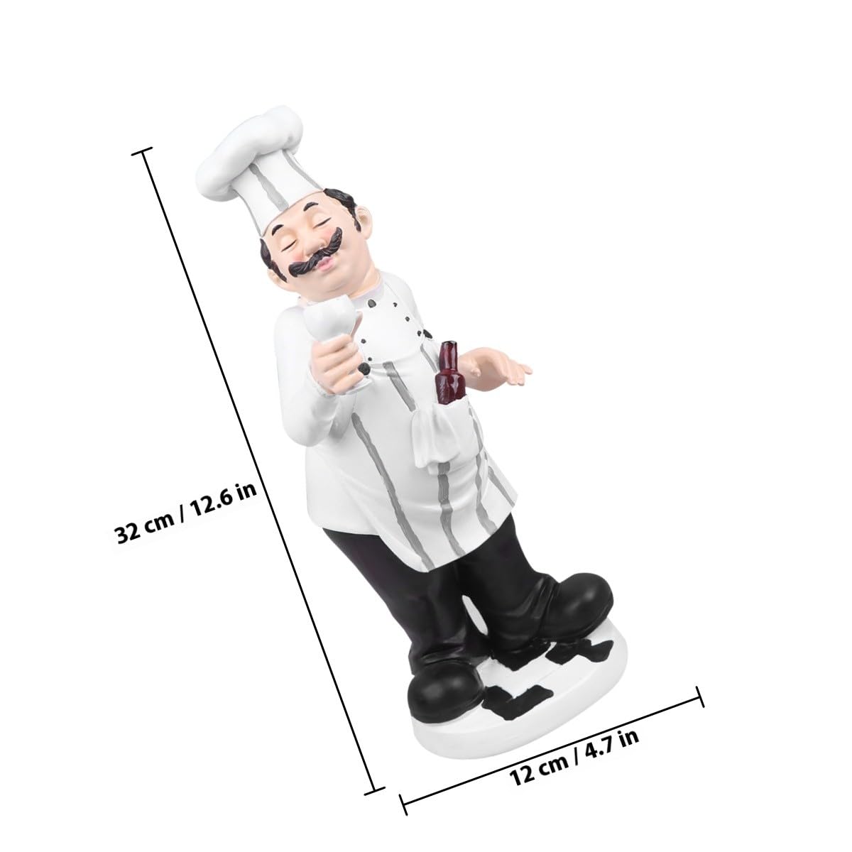 HOMSFOU Statuetta da Chef in Resina Decorativa per Cucina e Casa, Ornamento da Chef Stabile per Tavolo Bar e Ristorante, Scultura in Stile Europeo per Panetterie e Bistrot