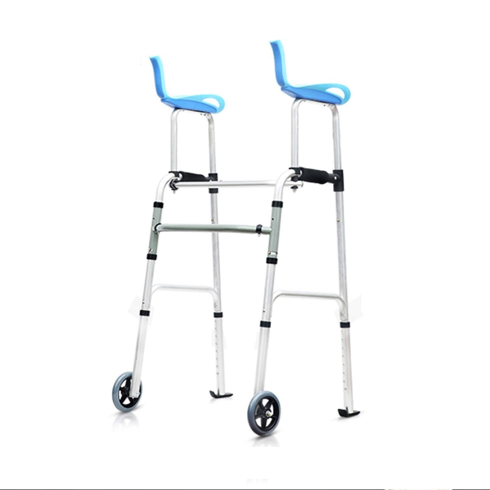 Andador plegable estándar for personas mayores, altura ajustable con ruedas, equipo de rehabilitación for personas con discapacidad. rehabilitación ayudas