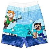 Picture of Minecraft Steve Alex Big Boys UPF 50+ Swim Trunks Bathing Suit Blue 10-12
