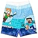 Minecraft Alex Steve Little Boys Rash Guard and Swim Trunks Swimsuit Set Blue 5-6