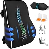 4PCS Soporte Lumbar para Silla, Respaldo Lumbar de Oficina de Espuma Memory Foam para Aliviar Dolor de Espalda, Almohada de...